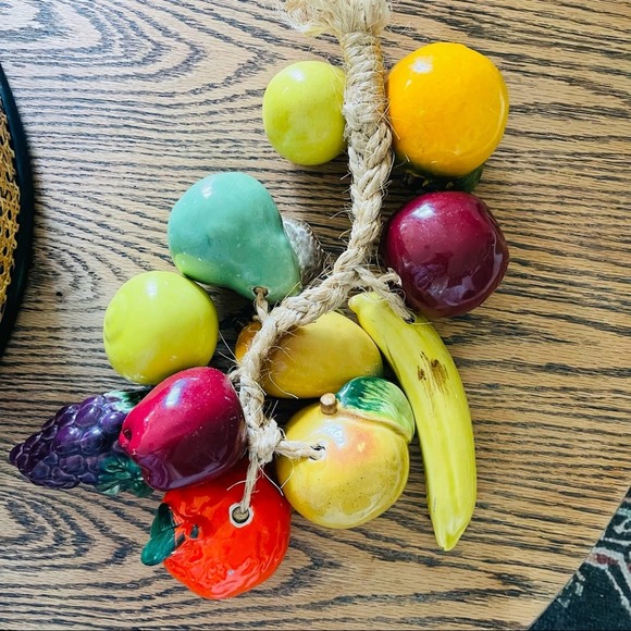 Vintage Accents Large Vintage Hand Painted Ceramic Fruit Wall